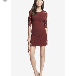 EXPRESS Raglan Lace Sleeve Dress